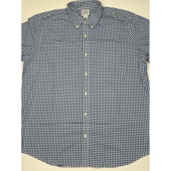 LL Bean Other - LL Bean Mens Traditional Fit Gingham Button Down Shirt Blue White XL REG